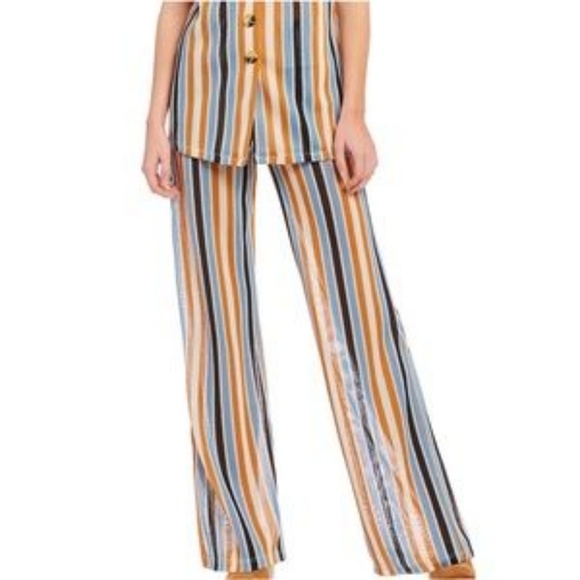 Free People Pants - NWT Free People Bridget Stripe Wide Festival Pant
